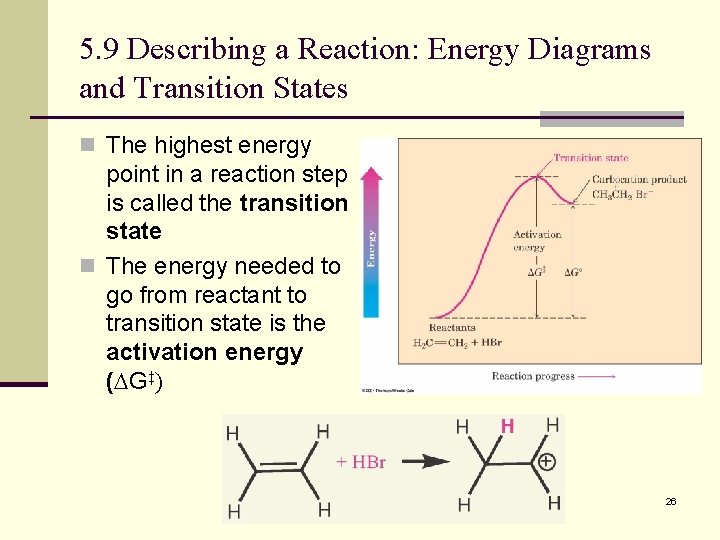 5. 9 Describing a Reaction: Energy Diagrams and Transition States n The highest energy
