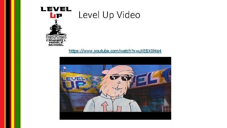 Level Up Video https: //www. youtube. com/watch? v=u. XEBX 0 l 4 is 4