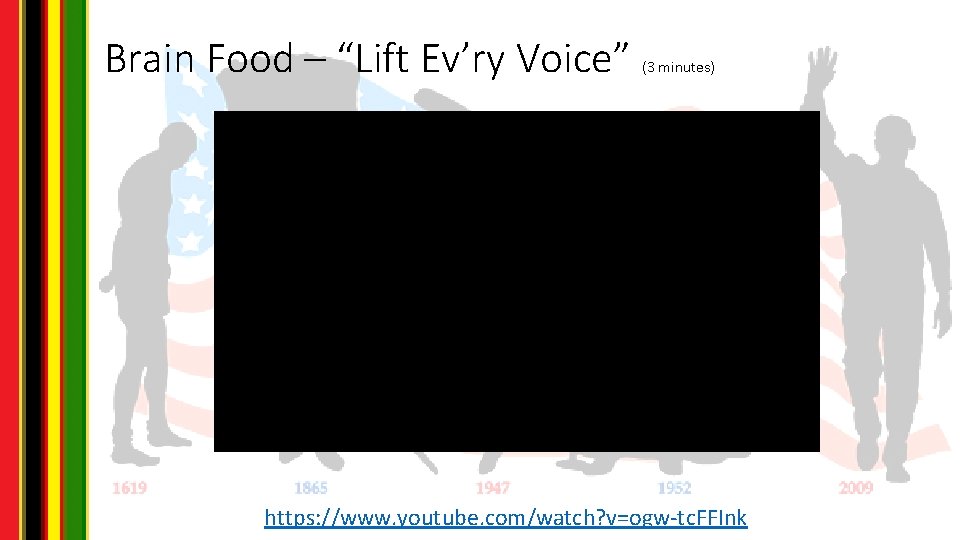 Brain Food – “Lift Ev’ry Voice” (3 minutes) https: //www. youtube. com/watch? v=ogw-tc. FFInk