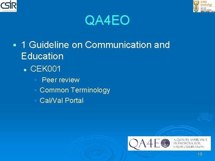 QA 4 EO § 1 Guideline on Communication and Education l CEK 001 •