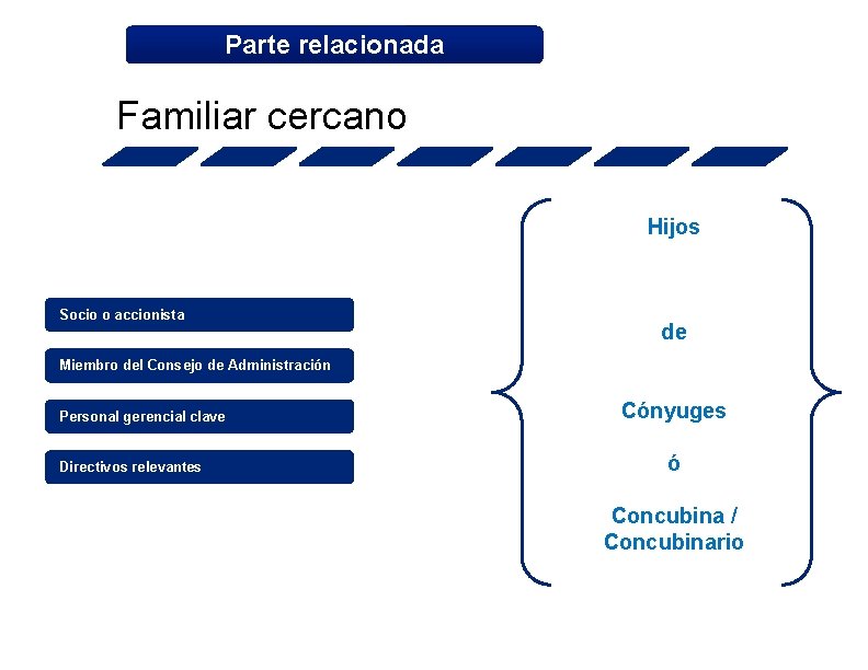 Parte relacionada Familiar cercano Hijos Socio o accionista de Miembro del Consejo de Administración