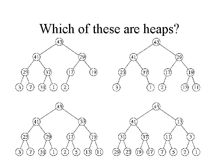 Which of these are heaps? 