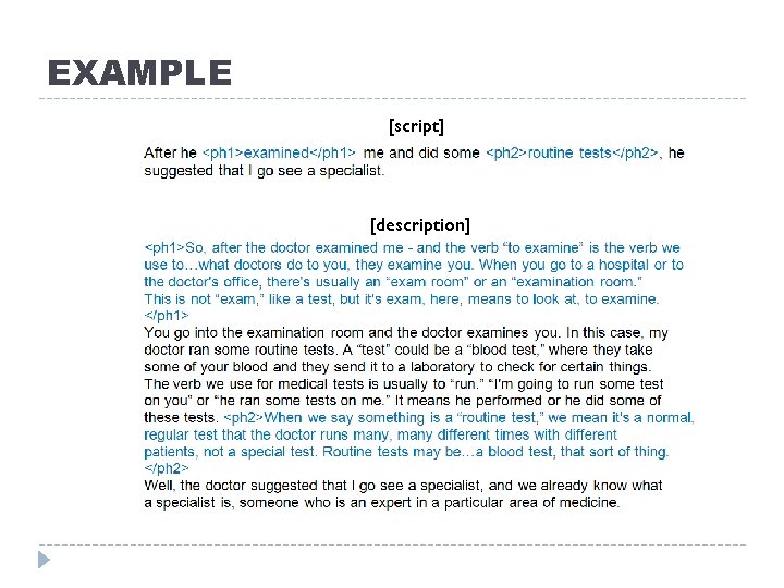 EXAMPLE [script] [description] 