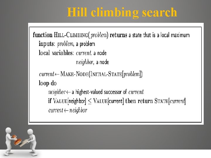 Hill climbing search 