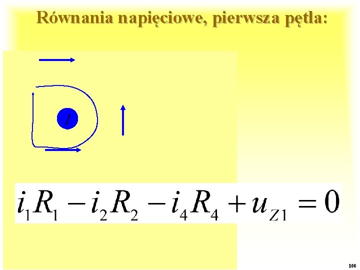 Równania napięciowe, pierwsza pętla: 1 OE 1 2015 100 