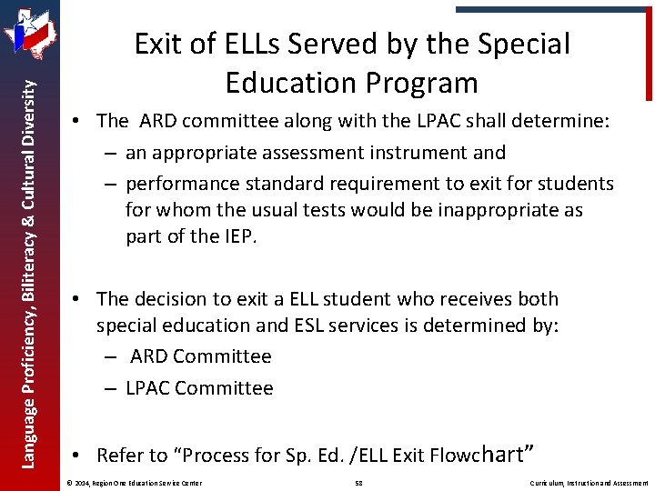 Language Proficiency, Biliteracy & Cultural Diversity Exit of ELLs Served by the Special Education