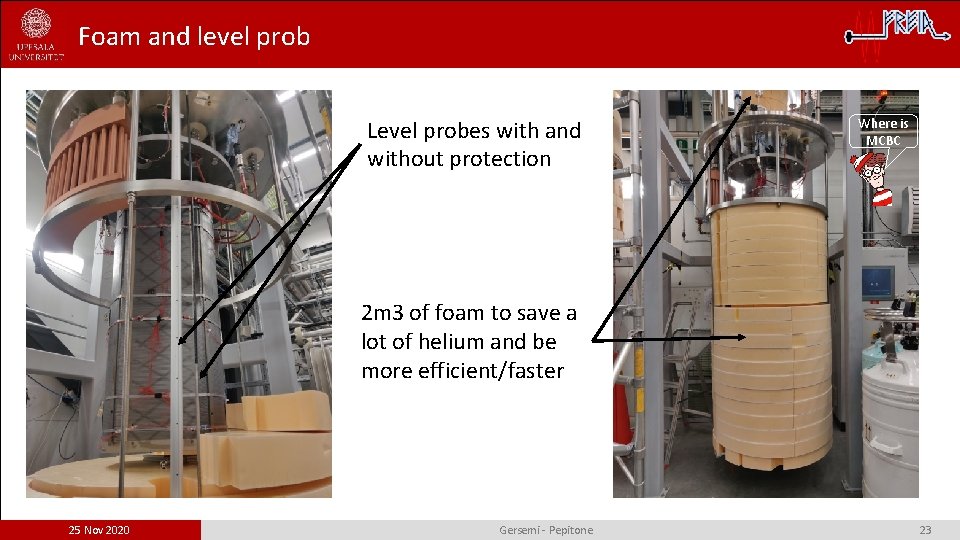 Foam and level prob Level probes with and without protection Where is MCBC 2