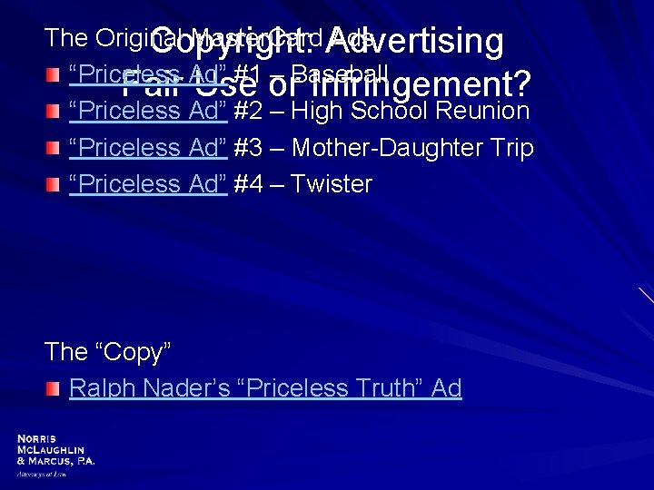 The Original Master. Card Advertising Ads Copyright: “Priceless Ad” #1 – Baseball Fair Use