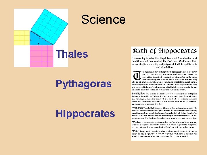 Science Thales Pythagoras Hippocrates 