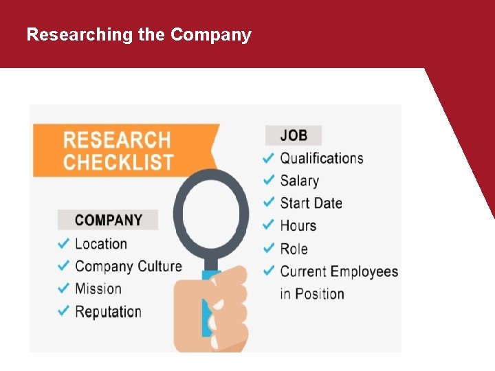 Researching the Company Researching the Company