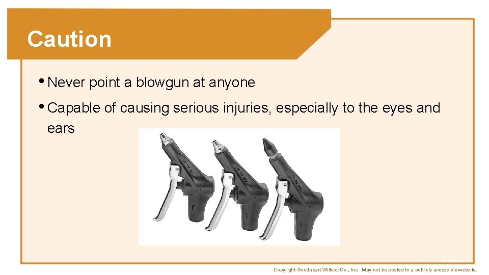 Caution • Never point a blowgun at anyone • Capable of causing serious injuries,