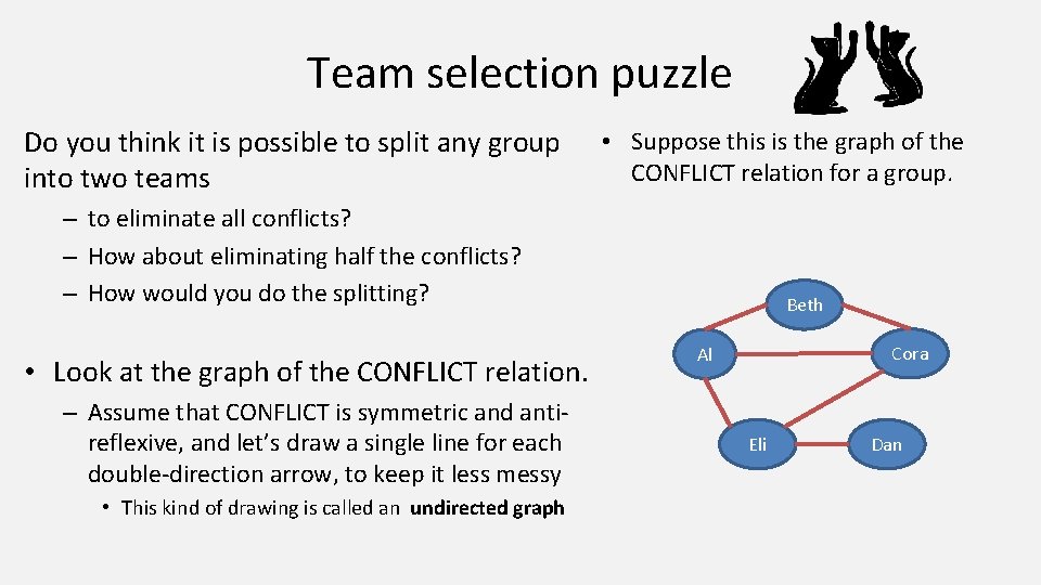 Team selection puzzle Do you think it is possible to split any group into Team selection puzzle Do you think it is possible to split any group into