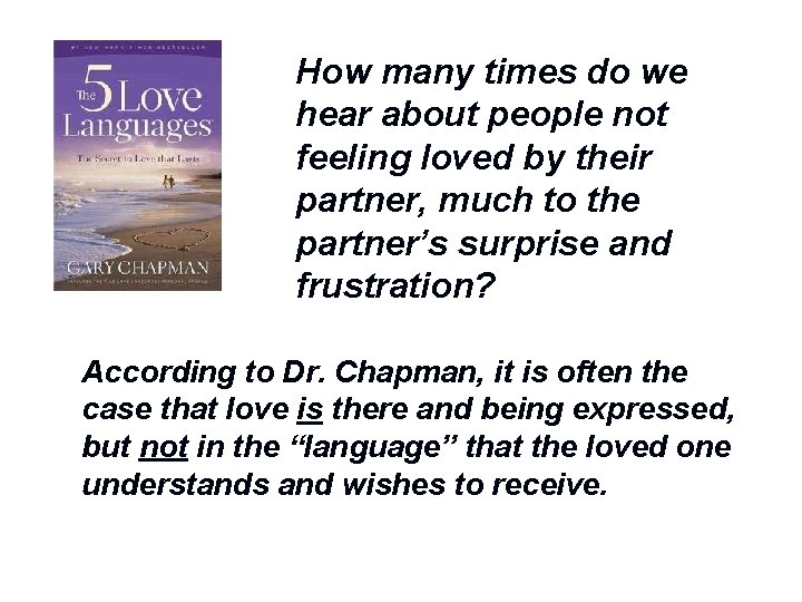 How many times do we hear about people not feeling loved by their partner,