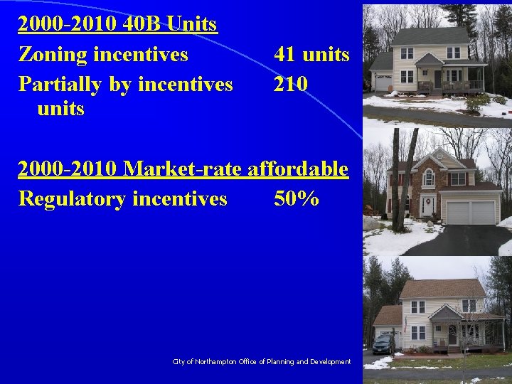 2000 -2010 40 B Units Zoning incentives Partially by incentives units 41 units 210