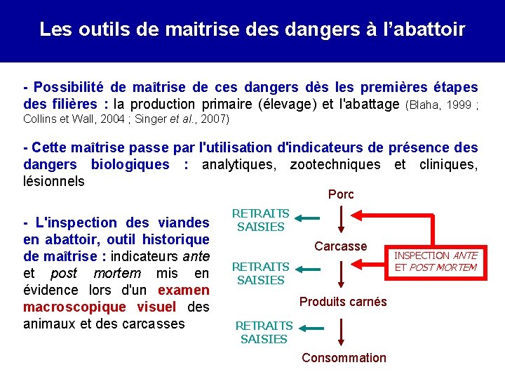 Les outils de maitrise des dangers à l’abattoir - Possibilité de maîtrise de ces