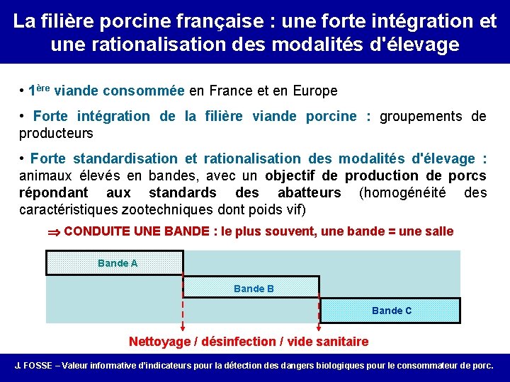 La. Correlation filière porcine française : une forteinfection intégration between on-farm porcs andet une
