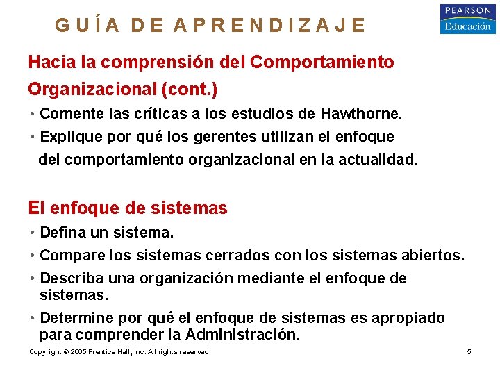 GUÍA DE APRENDIZAJE o. Hacia la comprensión del Comportamiento o. Organizacional (cont. ) •