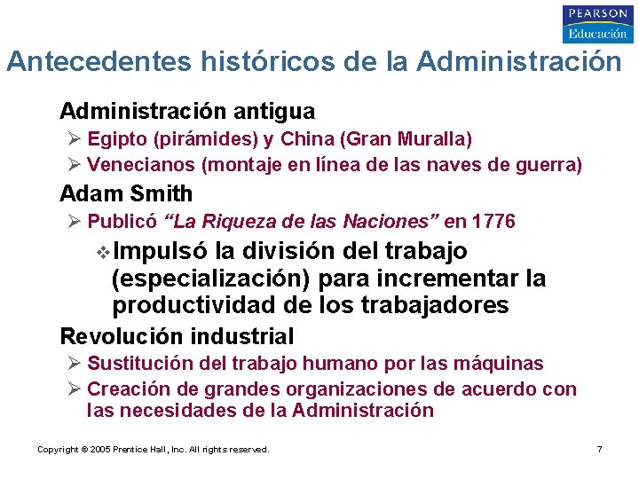 Antecedentes históricos de la Administración • Administración antigua Ø Egipto (pirámides) y China (Gran