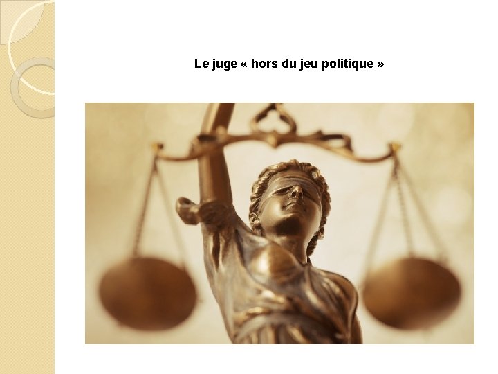 Le juge « hors du jeu politique » 