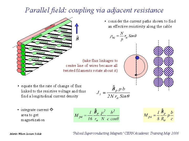 Parallel field: coupling via adjacent resistance • consider the current paths shown to find