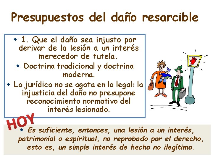 Presupuestos del daño resarcible 1. Que el daño sea injusto por derivar de la