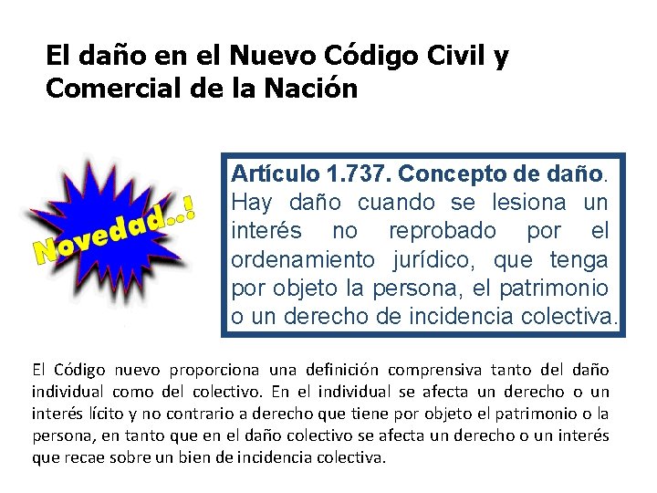 El daño en el Nuevo Código Civil y Comercial de la Nación Artículo 1.