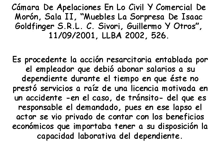 Cámara De Apelaciones En Lo Civil Y Comercial De Morón, Sala II, “Muebles La