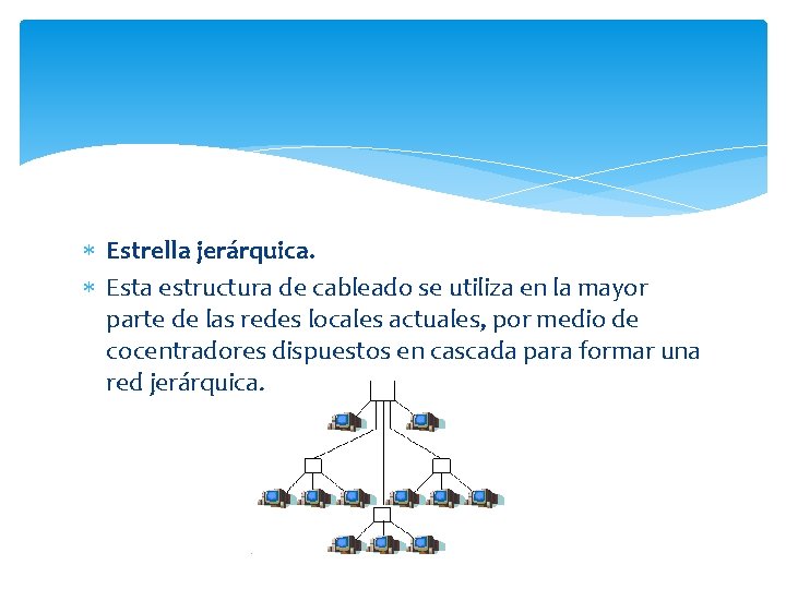  Estrella jerárquica. Esta estructura de cableado se utiliza en la mayor parte de