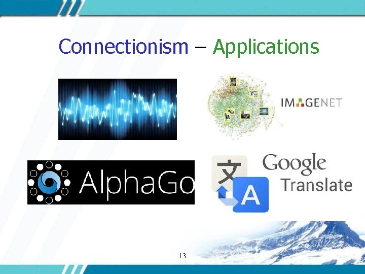 Connectionism – Applications 13 