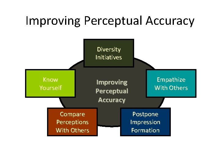Improving Perceptual Accuracy Diversity Initiatives Know Yourself Compare Perceptions With Others Improving Perceptual Accuracy