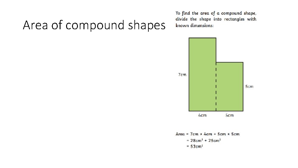 Area of compound shapes 