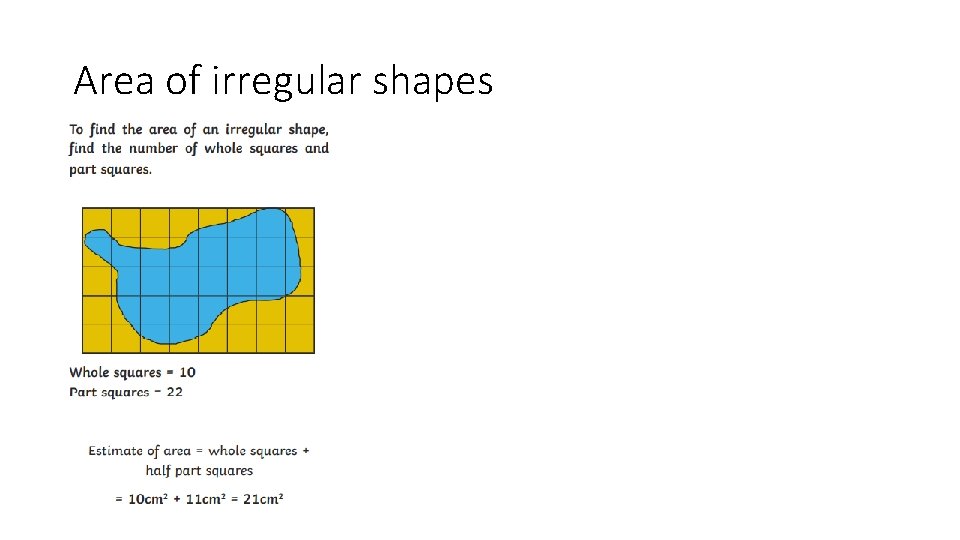 Area of irregular shapes 