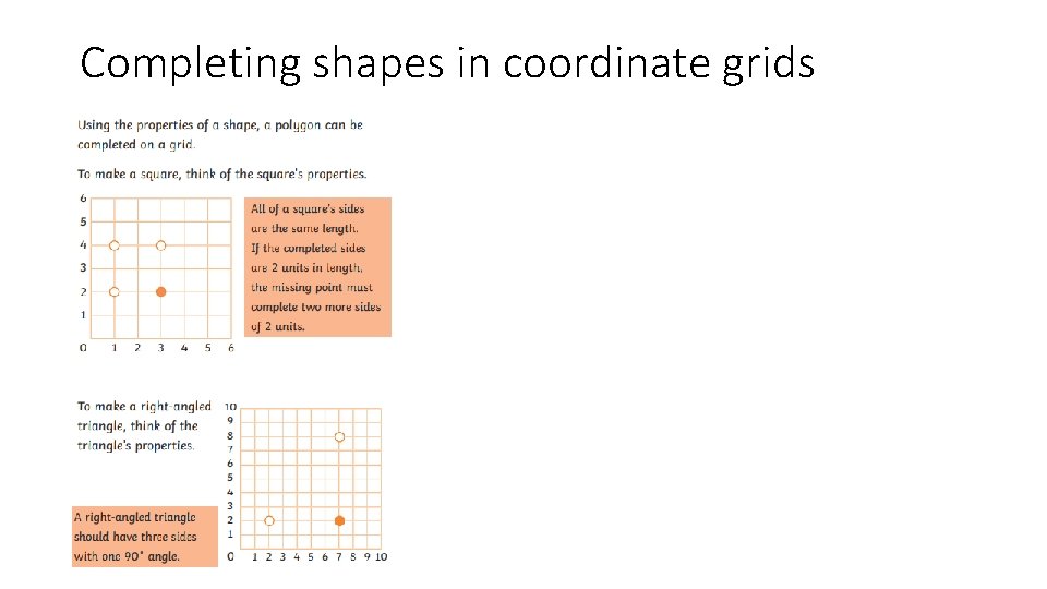 Completing shapes in coordinate grids 