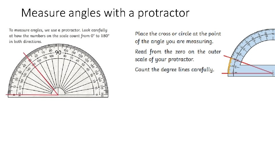 Measure angles with a protractor 