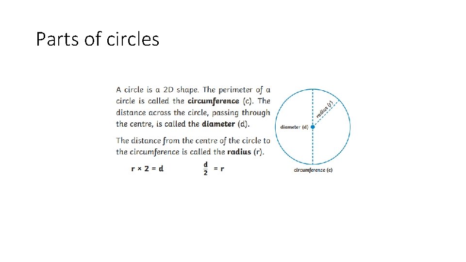 Parts of circles 