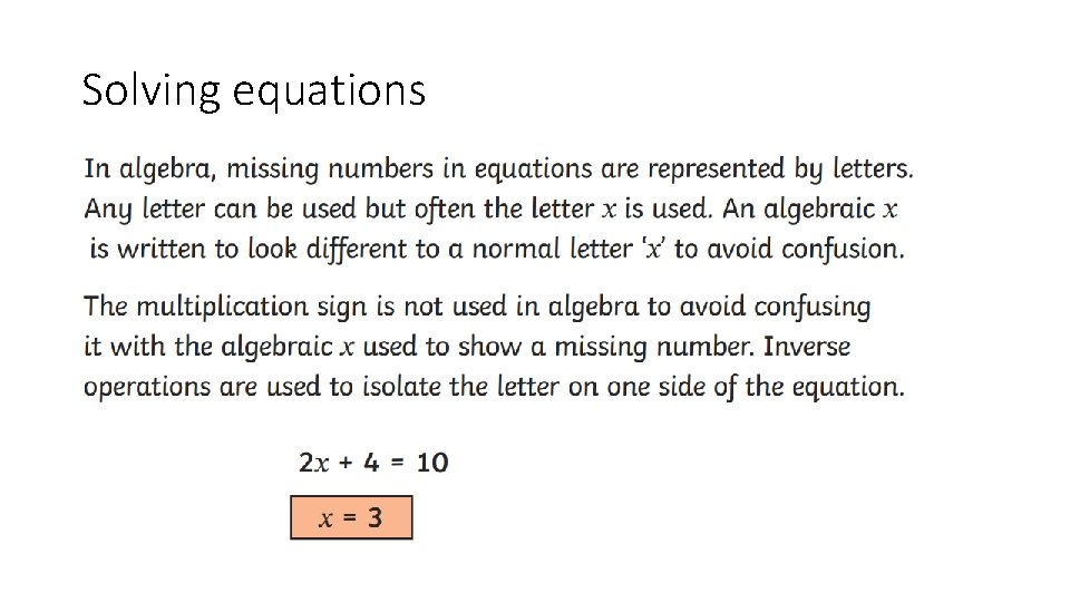 Solving equations 