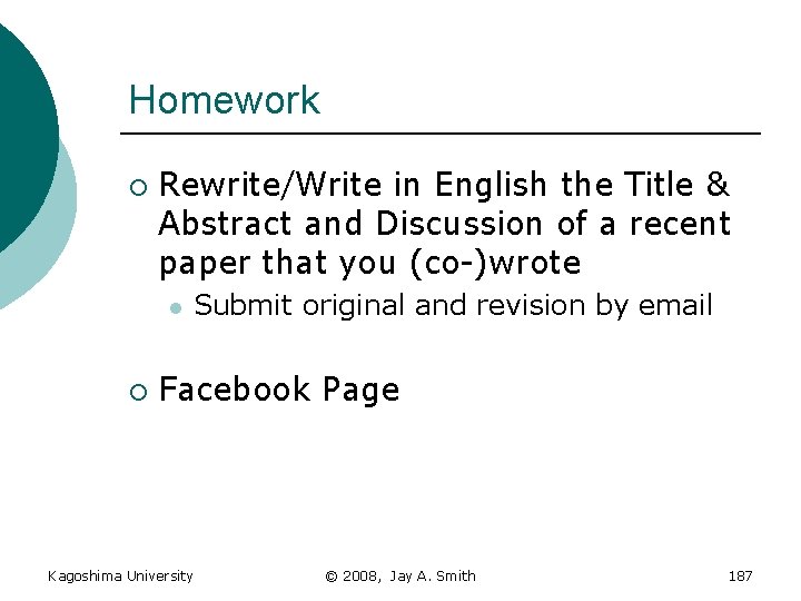 Homework ¡ Rewrite/Write in English the Title & Abstract and Discussion of a recent