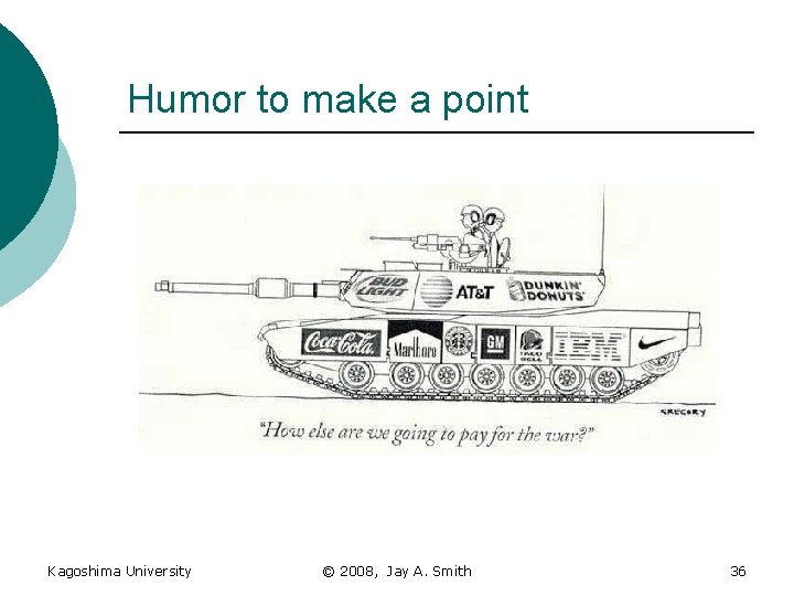 Humor to make a point Kagoshima University © 2008, Jay A. Smith 36 