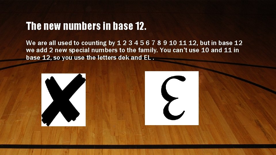 The new numbers in base 12. We are all used to counting by 1