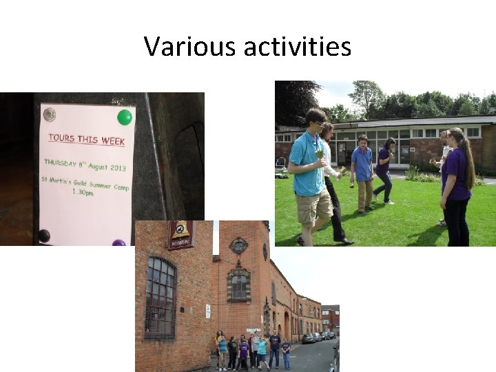 Various activities 