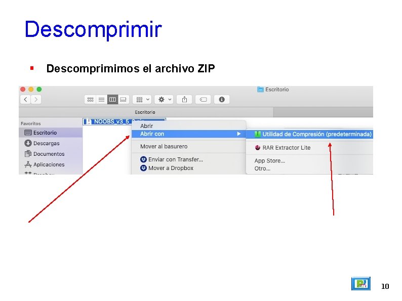 Descomprimir Descomprimimos el archivo ZIP 10 
