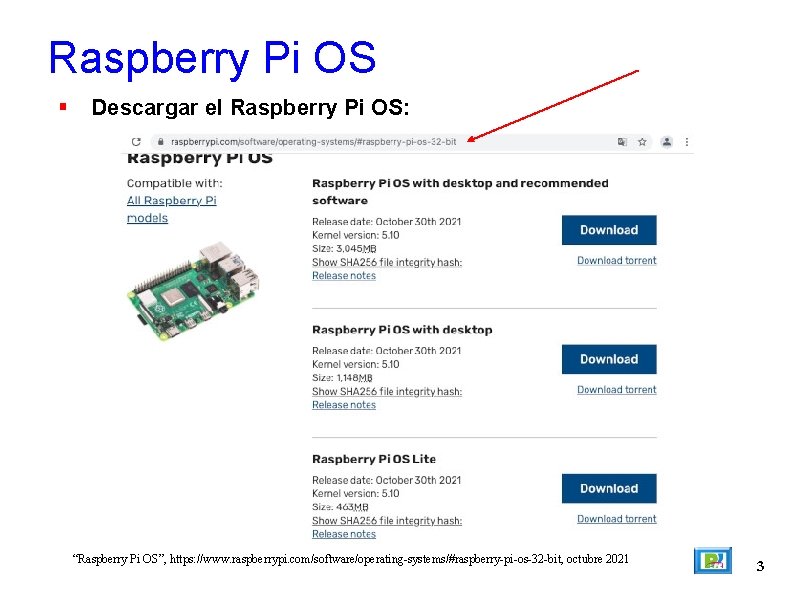 Raspberry Pi OS Descargar el Raspberry Pi OS: “Raspberry Pi OS”, https: //www. raspberrypi.
