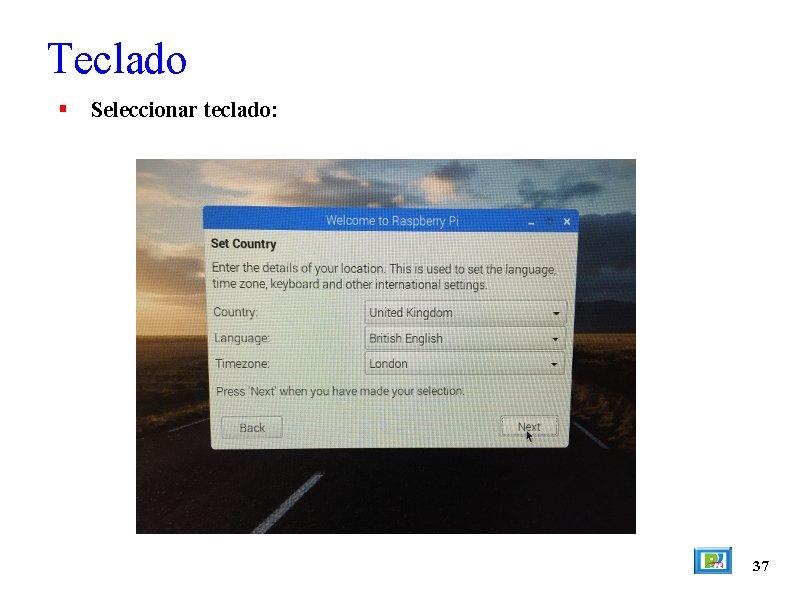Teclado Seleccionar teclado: 37 