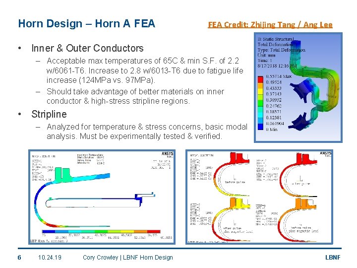 Horn Design – Horn A FEA Credit: Zhijing Tang / Ang Lee • Inner