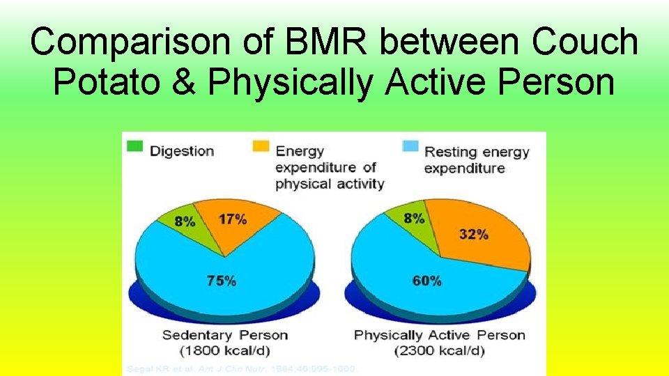 Comparison of BMR between Couch Potato & Physically Active Person 