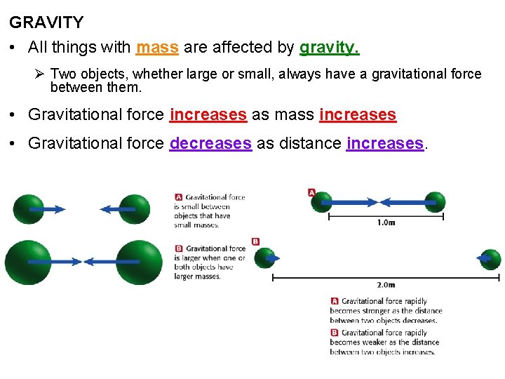 GRAVITY • All things with mass are affected by gravity. Ø Two objects, whether