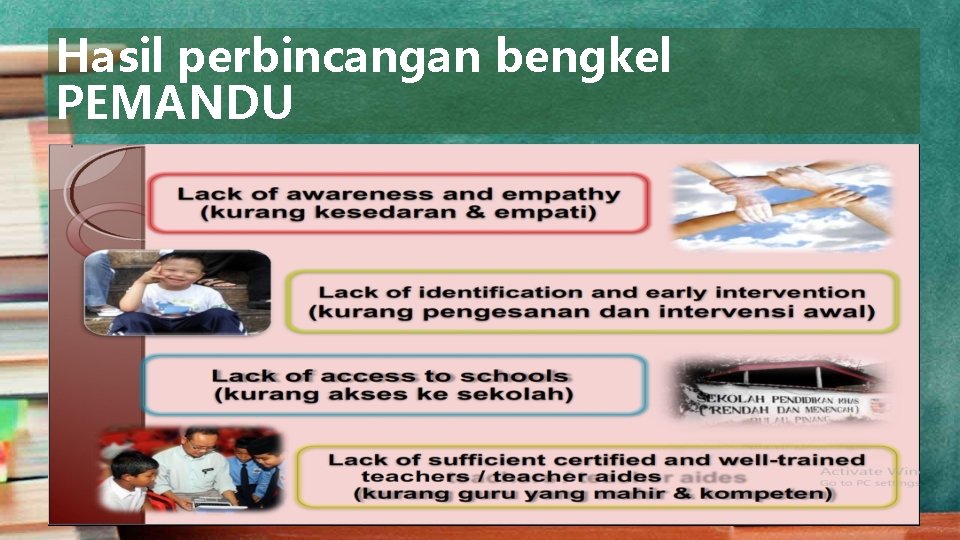 Hasil perbincangan bengkel PEMANDU 