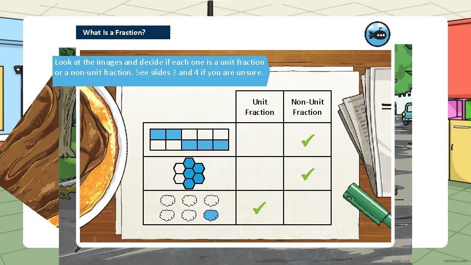 What Is a Fraction? Look at the images and decide if each one is