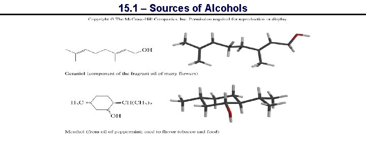 15. 1 – Sources of Alcohols 