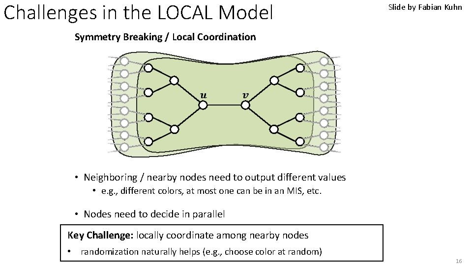 Challenges in the LOCAL Model Slide by Fabian Kuhn Symmetry Breaking / Local Coordination Challenges in the LOCAL Model Slide by Fabian Kuhn Symmetry Breaking / Local Coordination